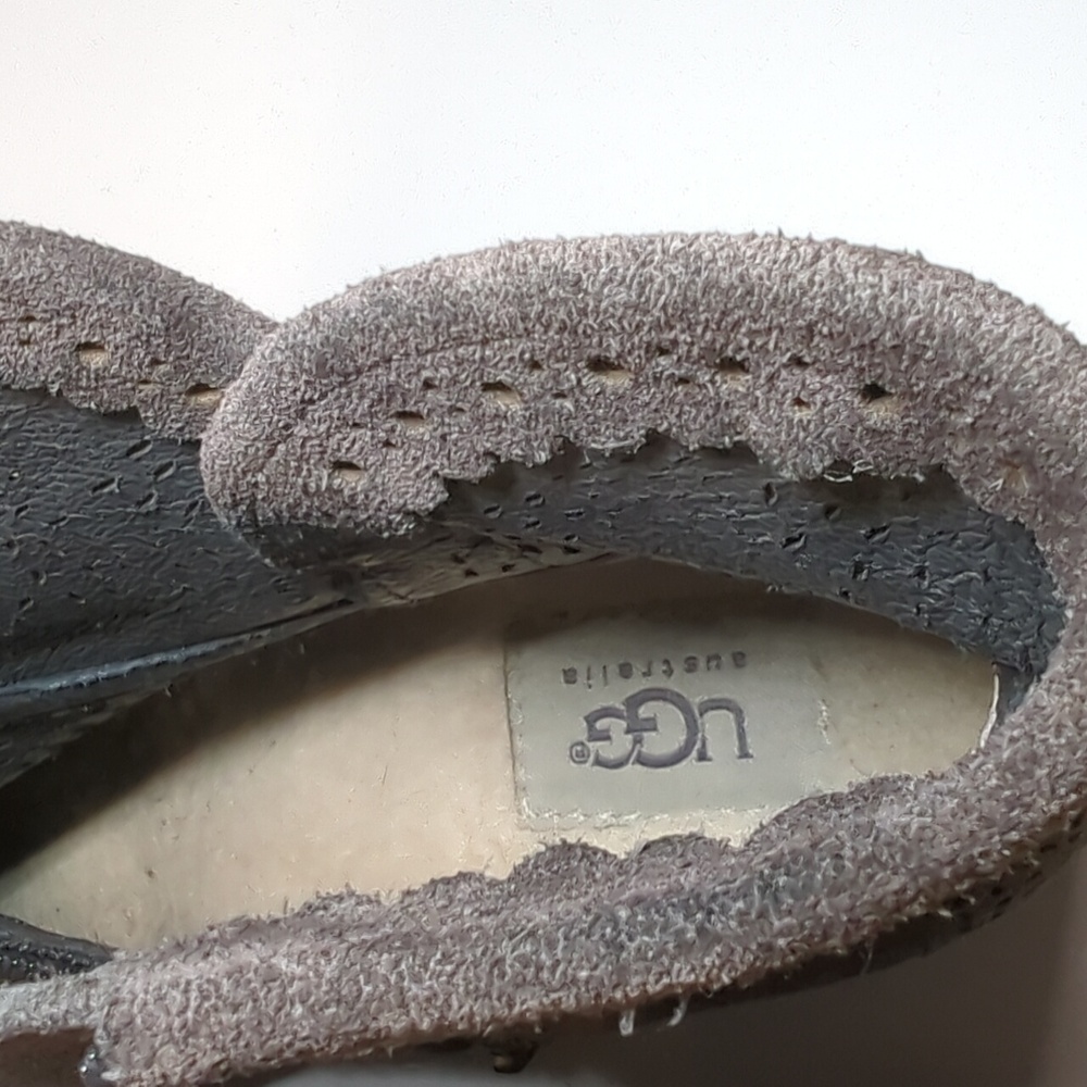 UGG Side Zip Gray Suede Boots Size 8 - Picture 12 of 16
